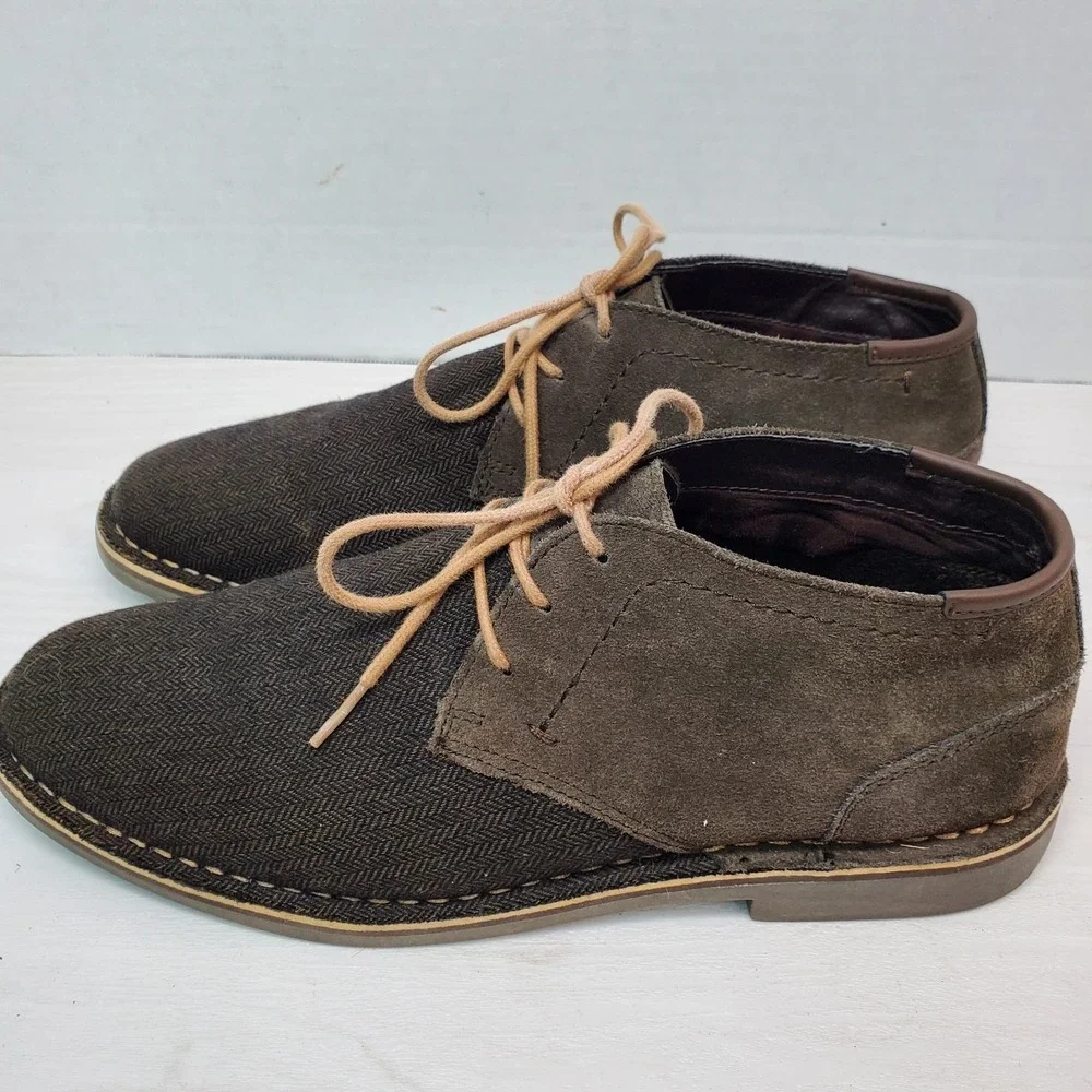 Kenneth Cole Reaction Brown Suede & Textile Desert Sun Chukka Boot Shoes US 11 M